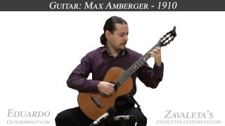 1910 Max Amberger Munich model Classical Guitar Dr Eduardo Costa plays domenico scarlatti K208 [upl. by Aroda931]