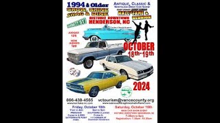 Show Shine Shag amp Dine Car Show  Henderson NC Oct 2024 [upl. by Ennayd690]