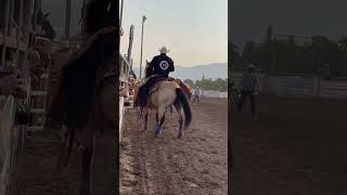 Richmond Champion of Stevensville scores 845 in barebacks Friday at the Missoula Stampede [upl. by Perzan]