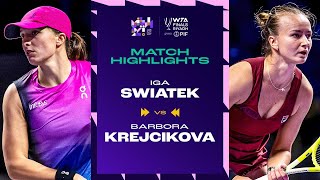 Iga Swiatek vs Barbora Krejcikova  2024 WTA Finals Riyadh Group Stage  Match Highlights [upl. by Stephen]