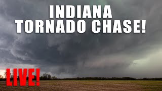 Live Storm Chasing in Indiana  Tornadoes Possible [upl. by Camus]