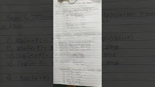 Trigonometry Important Formula trendingshorts ytshorthstr gpstrktet pstkries [upl. by Jac]