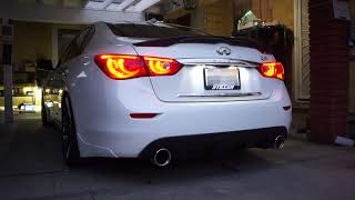 Q50 37 Muffler Delete  Berk Resonated Test pipes Insane Sound [upl. by Arch]