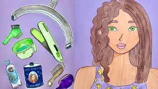 Paper ASMR 🪸 Satisfying Hair Transformation Frizzy to Straight ASMR Styling ASMR paperdiy [upl. by Guarino]