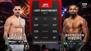 FULL FIGHT  CAIO MACHADO VS BRENDSON RIBEIRO  UFC FIGHT NIGHT [upl. by Nylatsyrk]