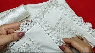 №4 PUNTAS A CROCHET PARA SERVILLETA RAPIDÍSIMO LAS TEJES EN UNA SOLA VUELTAcrochetfacil [upl. by Ecirtra]