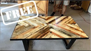 Turning Free Pallets Into A Table Pallet Wood Project [upl. by Ydennek]