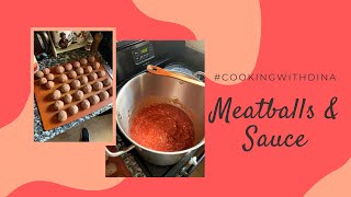 Meatballs amp Sauce  YouTube Cooking Tutorial  CookingWithDina [upl. by Noitsuj28]