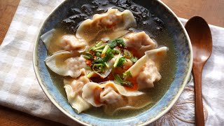 【cc】Shrimp amp Chicken Wonton Soup  Easy and Economy  虾仁鸡肉馄饨汤 [upl. by Roskes]