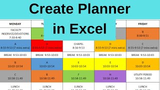 Create Daily Weekly Planner in Excel [upl. by Bussey]