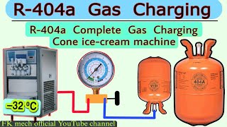 R404a gas charging  Cone Ice cream machine gas charging 32 ⁰C [upl. by Ulrica]