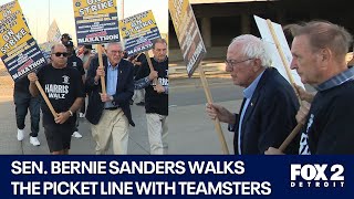 Bernie Sanders walks the picket line at Marathon Refinery [upl. by Kirsti168]