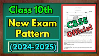 CBSE New Exam Pattern 202425 💥🧐 Class 10th  All Subjects  Blue Print Class 10 Syllabus Pattern [upl. by Colpin]