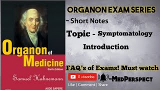 Symptomatology  Introduction  Organon [upl. by Rednasxela]