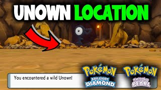 WHERE TO FIND UNOWN ON POKEMON BRILLIANT DIAMOND AND SHINING PEARL [upl. by Martinson734]