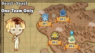 Beast Yeast Hard Mode 130 amp 228 amp 330 amp 430 One Team Only  Cookie Run Kingdom [upl. by Theo714]