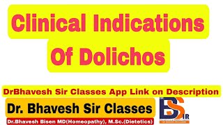 Clinical Indication Of Dolichos Homeopathic Medicine  Materia Medica  DrBhavesh Sir Classes [upl. by Merdith599]