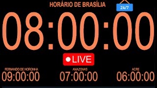 LIVE HORA CERTA 247  RELÓGIO AO VIVO UTC3 HORÁRIO DE BRASÍLIA HORA OFICIAL DE BRASÍLIA Ao Vivo [upl. by Nyrad]