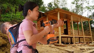 Harvesting Yams to sell  17 Year old Single mother Completing the front wall of the CABIN  Cooking [upl. by Ihcehcu]