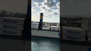 Honolulu Harbor Tug boat escortting Container Ship [upl. by Dnomed143]