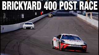 BRICKYARD 400 POST RACE  Lane Violation Controversy Big Wrecks Strategy Leads To OT [upl. by Htidirem]