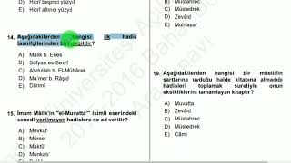 AÖF İlahiyat Çıkmış Sorular Hadis Tarihi ve Usulü 2016 Ara Sınav [upl. by Kerianne]