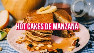 Receta SÚPER FÁCIL de Hot Cakes ¡DE MANZANA  Recién Cocinados [upl. by Melisandra]