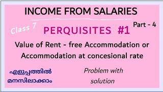 Income from Salaries  Perquisites  Rentfree Accommodation or Accommodation at concesional rate [upl. by Eugenie]