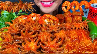 ASMR SPICY SEAFOOD BOIL makanan laut pedas 먹방 MUKBANG MASSIVE Eating Sounds [upl. by Anneyehc31]