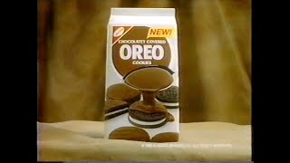 Cakey Chocolatey Covered Oreo Cookies Commercial 1988 [upl. by Heddie]