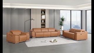 DivanItalia 9762 6Piece Leather Power Reclining Sofa Set with 5 Power Recliners  Product Video [upl. by Nnylesor617]