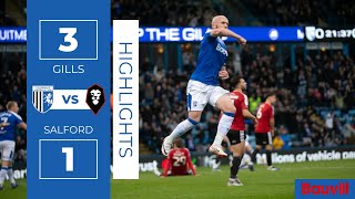 HIGHLIGHTS  Gillingham 3 Salford City 1 [upl. by Lledo]