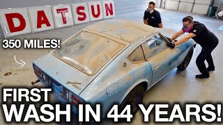 First Wash in 44 years Barn Find Datsun 280z with only 350 Original Miles [upl. by Blackman831]