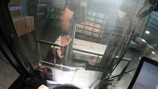 5ton forklift POV Unloading full trailer with melamine shelfs again [upl. by Esylla724]