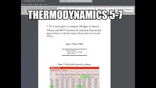 Thermodynamics 57E A steam pipe is to transport 200 lbms of steam at 200 psia and 600°F Calculate [upl. by Ainegue]