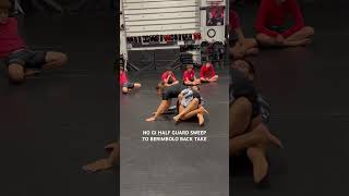 NO GI HALF GUARD SWEEP TO BERIMBOLO BACK TAKE jiujitsu grappling nogi bayville tongdragon [upl. by Belldame]