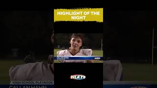 WLKY Highlight of the Night CALs Callan Hahn catches fumble scores touchdown [upl. by Anowahs]