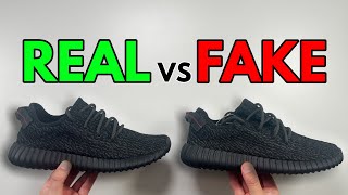 REAL VS FAKE 2023 ADIDAS YEEZY 350 V1 PIRATE BLACK SNEAKER COMPARISON [upl. by Surat]