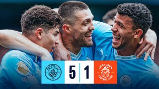 HIGHLIGHTS CITY MOVE TOP WITH FIVE STAR WIN OVER LUTON  Man City 51 Luton Town  Premier League [upl. by Yliak]