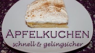 Einfacher amp schneller Apfelkuchen mit Pudding  als Blechkuchen oder für die Springform [upl. by Aliek]