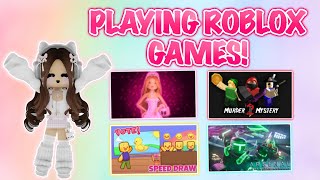 PLAYING GAMES ON ROBLOX LIVE [upl. by Lowery]