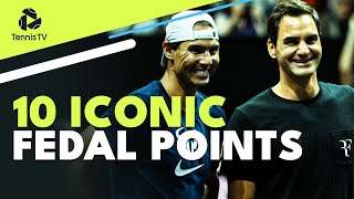 10 Iconic Federer vs Nadal Points 😍 [upl. by Poler237]