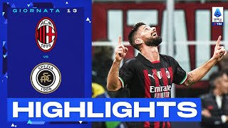 MilanSpezia 21  Un Giroud spaziale fa impazzire San Siro Gol e Highlights  Serie A TIM 202223 [upl. by Dustan]