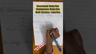 Rosenmund Reduction Clemmensen Reduction Wolff Kisshner reductionchemistry [upl. by Yoreel]