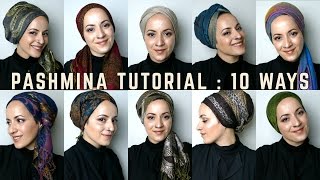 Wrapunzel 10 Pashmina Tutorials [upl. by Warfore688]