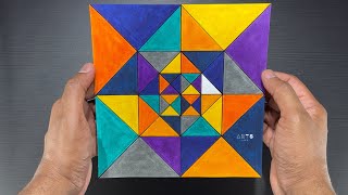 How to Draw Patterns Shapes by Combining Rectangles amp Right Triangles  Geometric  Easy Agile Steps [upl. by Natalee]