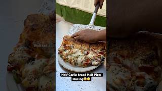 Half Garlic bread Half Pizza Making😳😋 Indian Street Food [upl. by Senhauser]