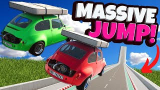 Jumping Flying Cars Off the BIGGEST RAMP in BeamNG Drive Mods Multiplayer [upl. by Proudlove]