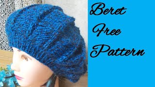 Beret Pattern Knitting Tutorial [upl. by Maryrose30]