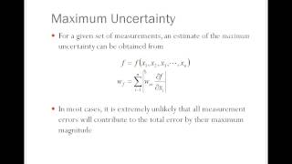 ENGR 313  0107 Propagation of Uncertainty [upl. by Olenta]